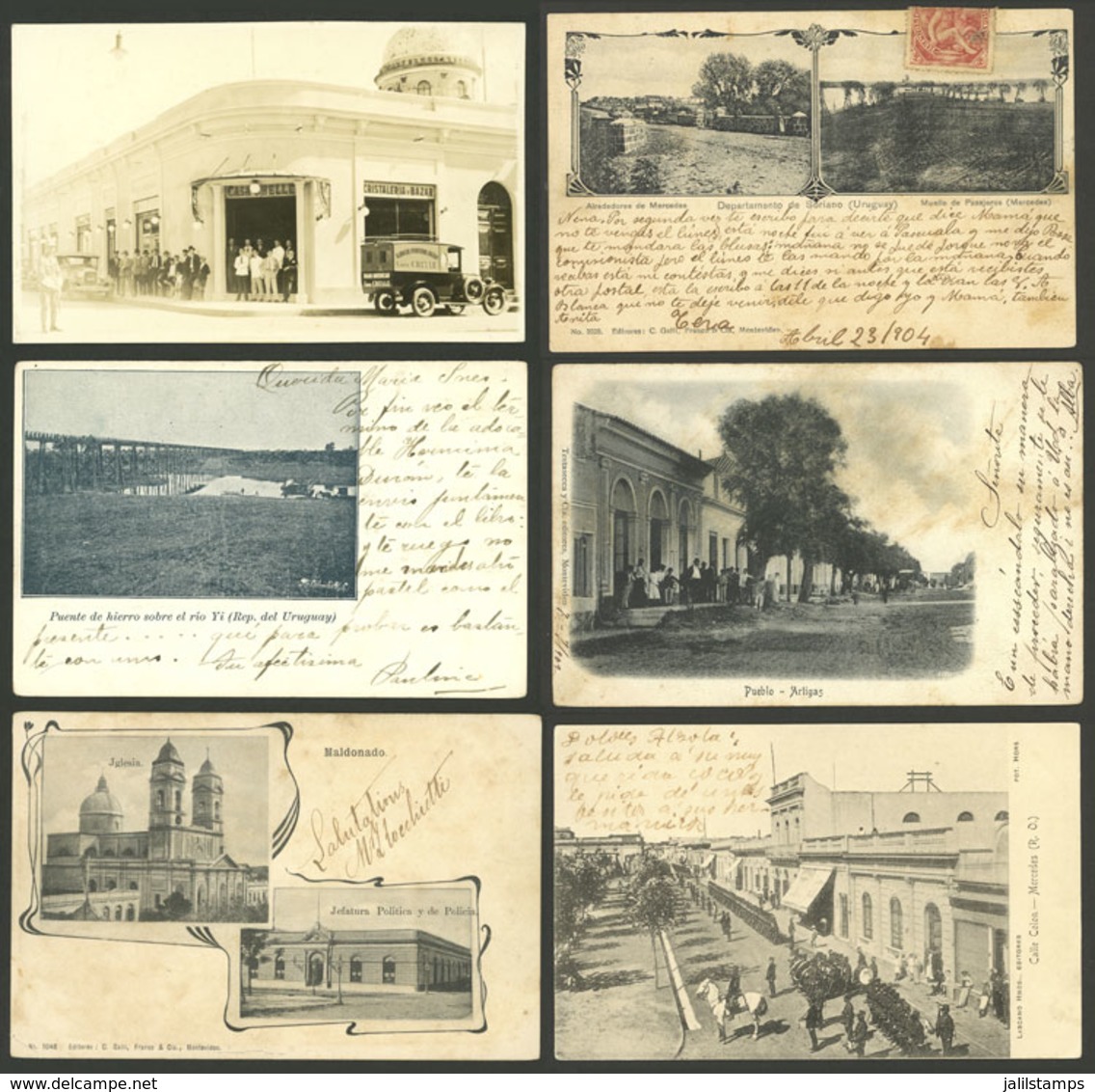 URUGUAY: 21 Old Postcards With Very Good Views Of Towns, The General Quality Is Fine To Very Fine, Retail Value Between  - Uruguay