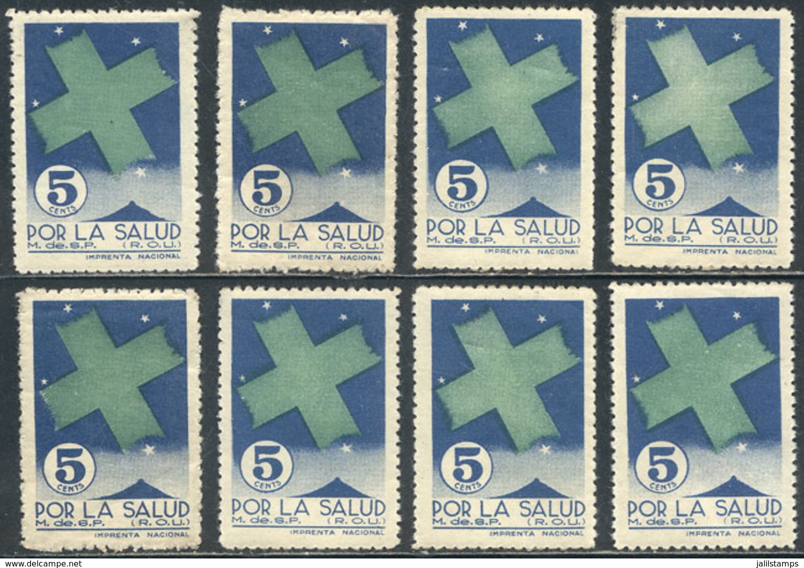 URUGUAY: FIGHT AGAINST TUBERCULOSIS: 8 Cinderellas Of 1938, VF Quality! - Uruguay