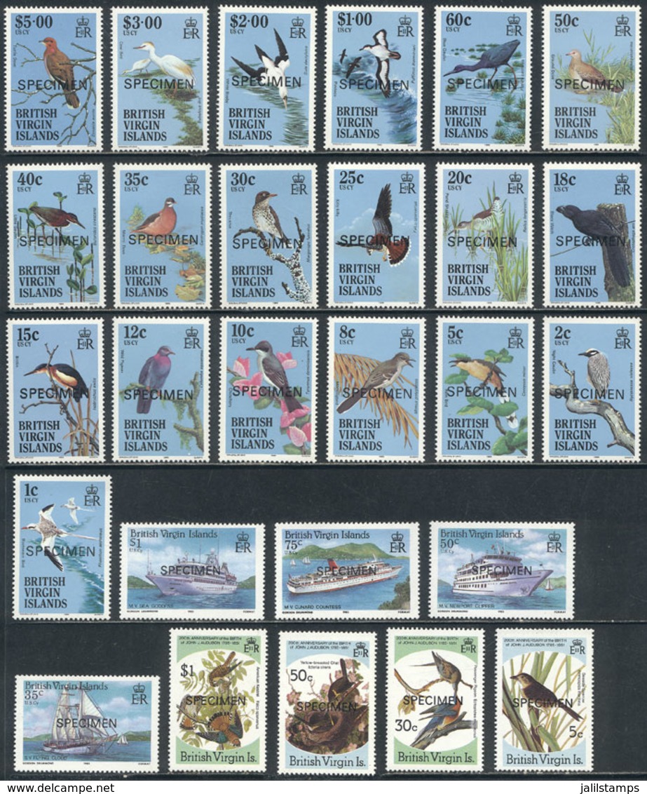 VIRGIN ISLANDS: Lot Of VERY THEMATIC Modern Sets, All With SPECIMEN Overprint, Excellent Quality, Low Start! - Britse Maagdeneilanden