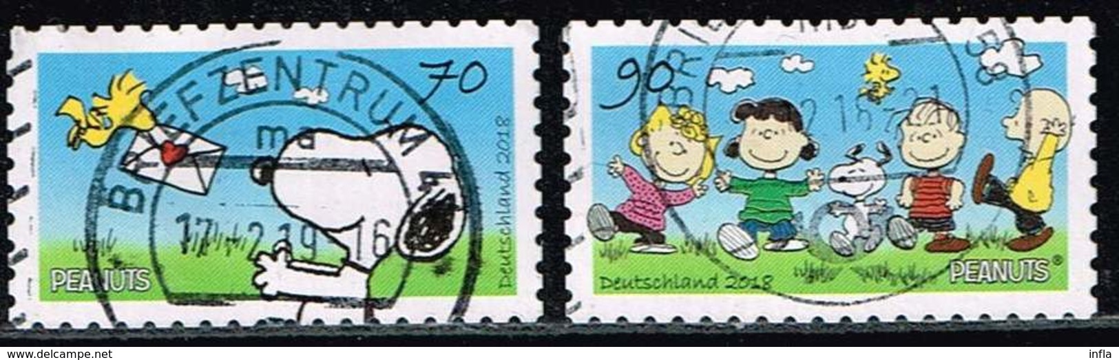 Bund 2018, Michel# 3371 - 3372 O Comic: Peanuts Selbstklebend - Used Stamps