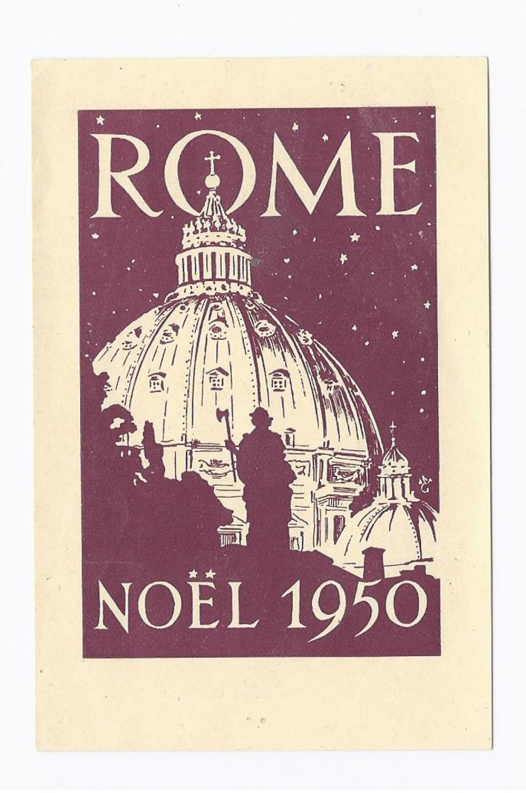 Santini Image Pieuse Holy Card ROME NOEL 1950 LA FEDERATION DES SCOUTS CATHOLIQUES - Images Religieuses