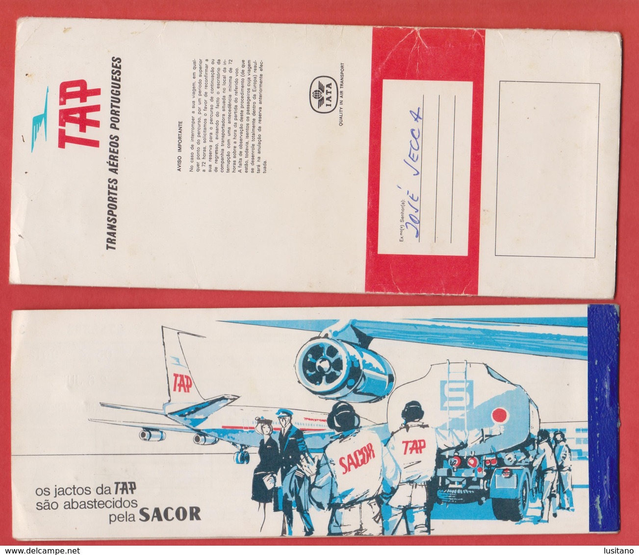 Aviation - Ticket Tap Air Portugal And Original Airlines Cover - Lisboa To Luanda Angola - 1971 - Europe