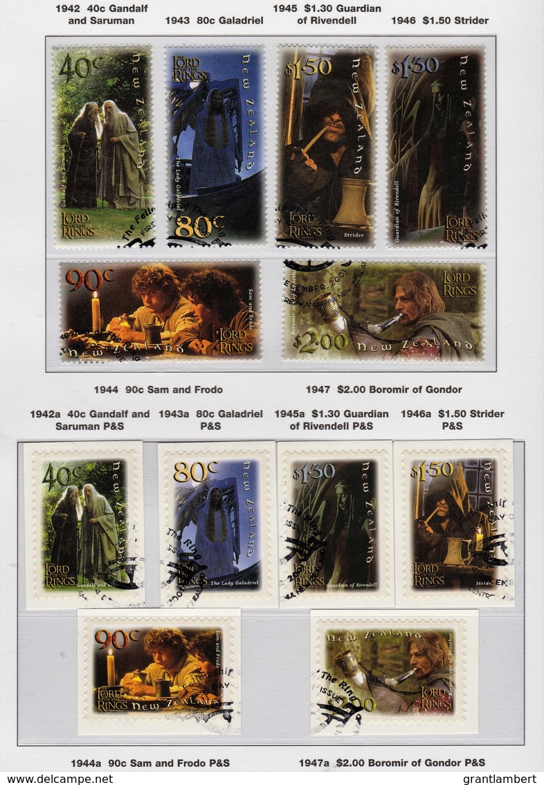 New Zealand 2001 Lord Of The Rings - Fellowship Of The Ring Set Of 6 Sheet & Self-adhesives Used - Used Stamps