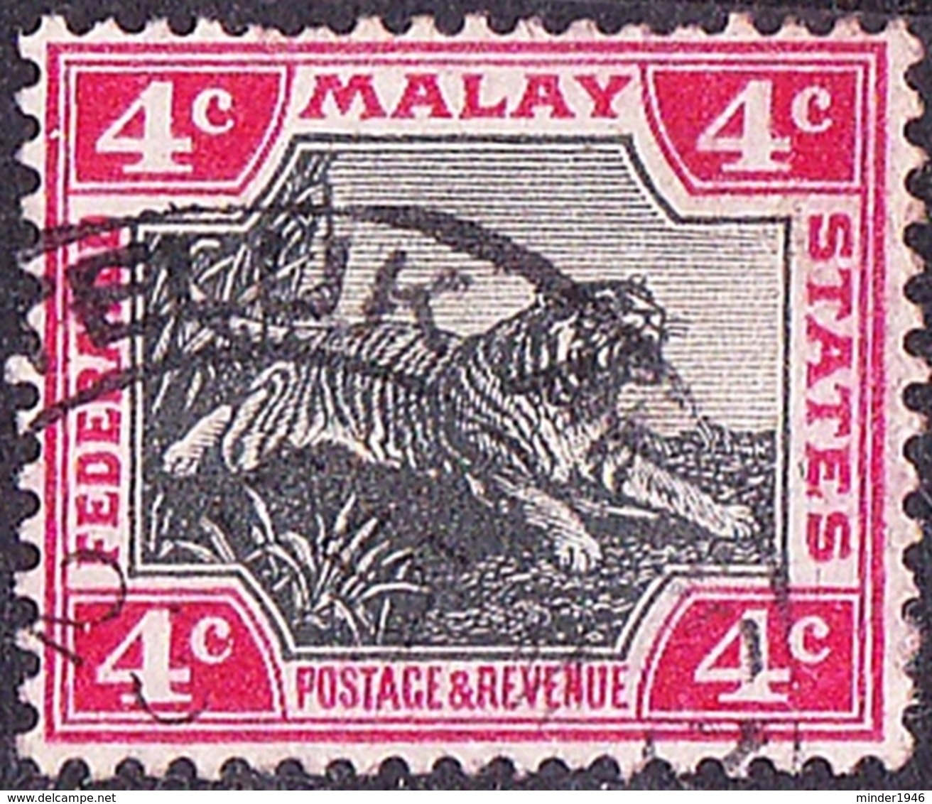 MALAYA 1900 4 Cents Black & Carmine SG17 Used - Malayan Postal Union