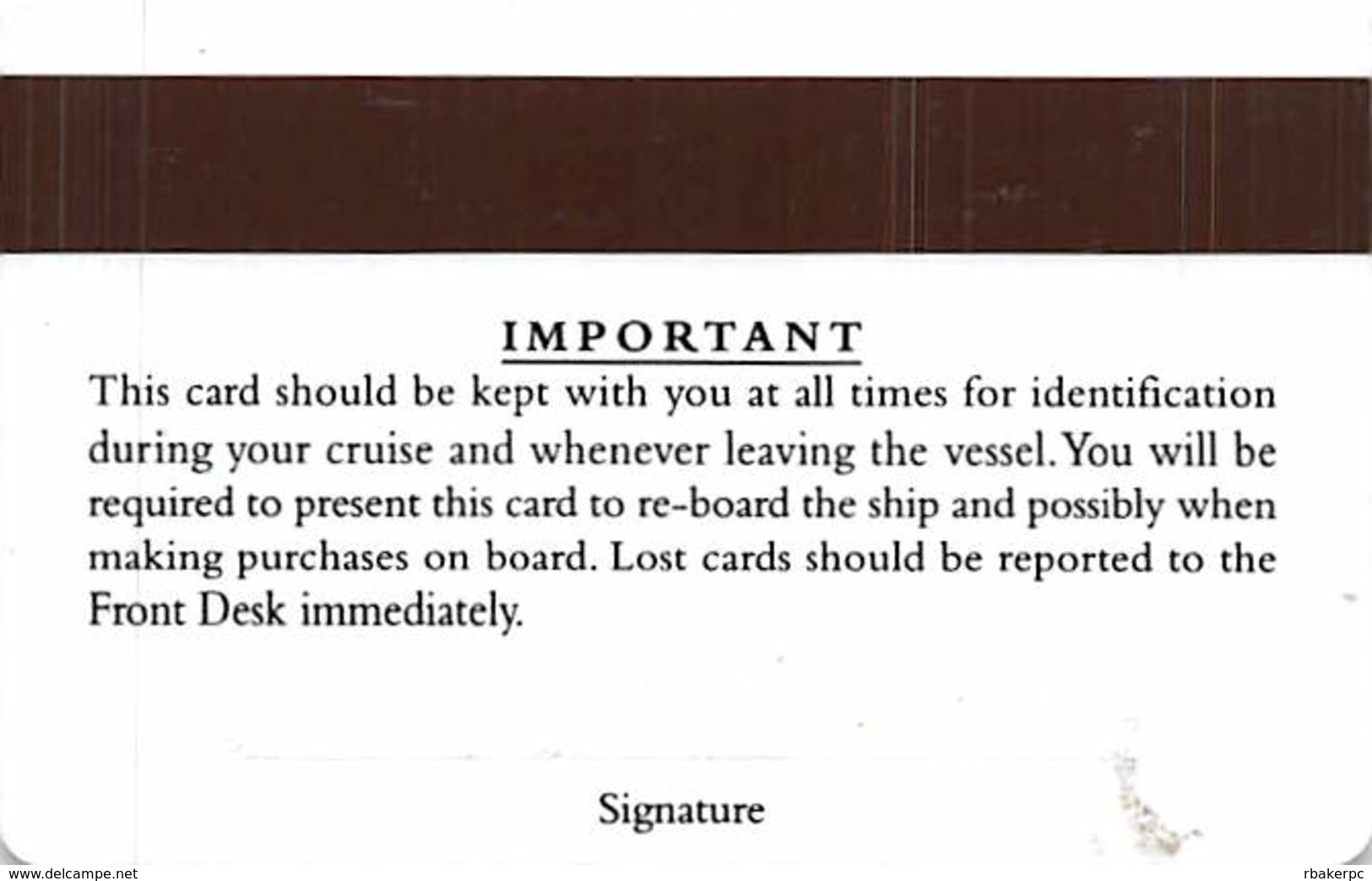 Crystal Cruises - Cruise Ship Card - Cartes D'hotel