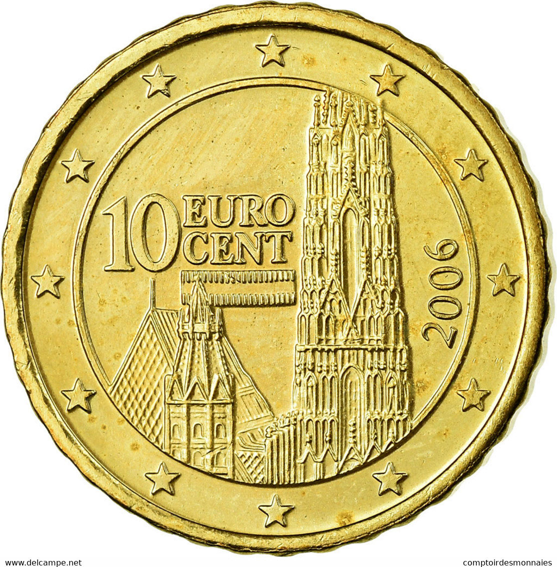 Autriche, 10 Euro Cent, 2006, SPL, Laiton, KM:3085 - Autriche