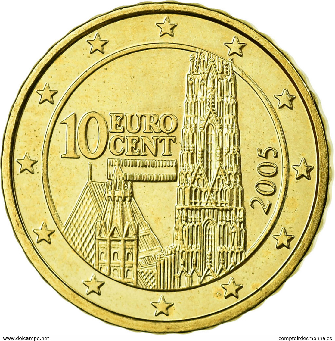 Autriche, 10 Euro Cent, 2005, SPL, Laiton, KM:3085 - Autriche