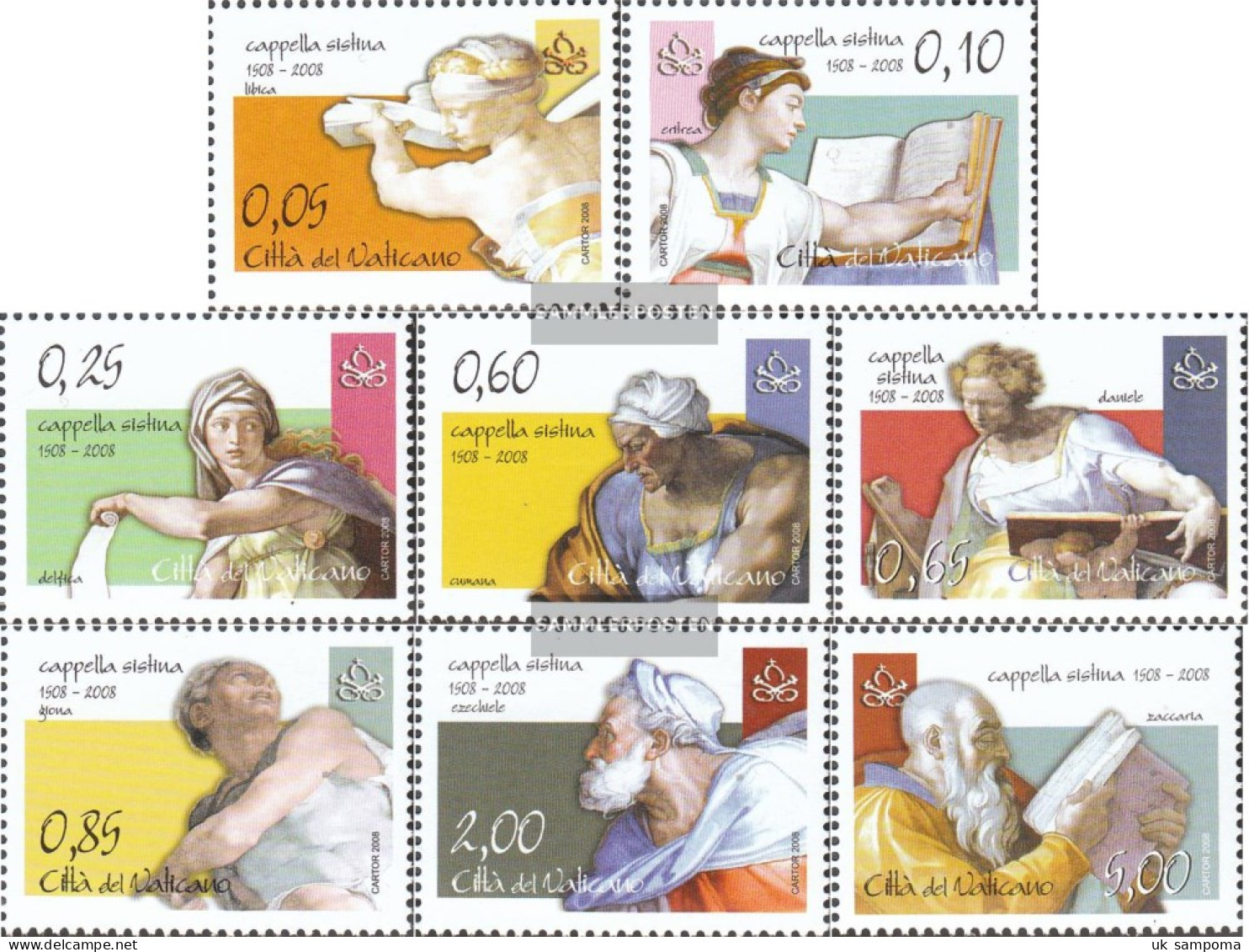 Vatikanstadt 1603-1610 (complete Issue) Unmounted Mint / Never Hinged 2008 Michelangelo-Frescoes - Unused Stamps