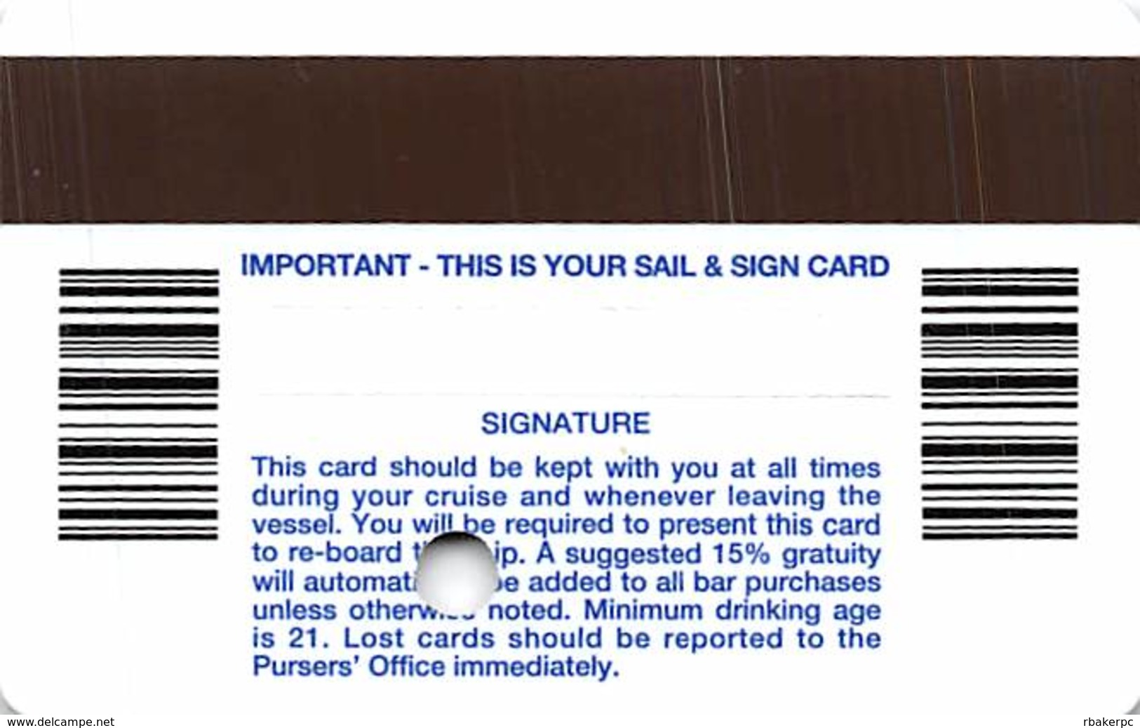 Carnival Cruises - Cruise Ship ID Card / Room Key - Cartes D'hotel