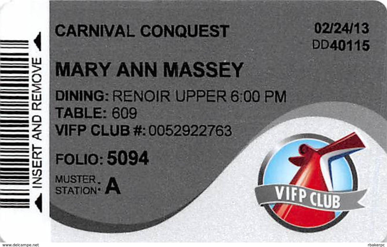 Carnival Cruises - Cruise Ship ID Card / Room Key - Cartes D'hotel