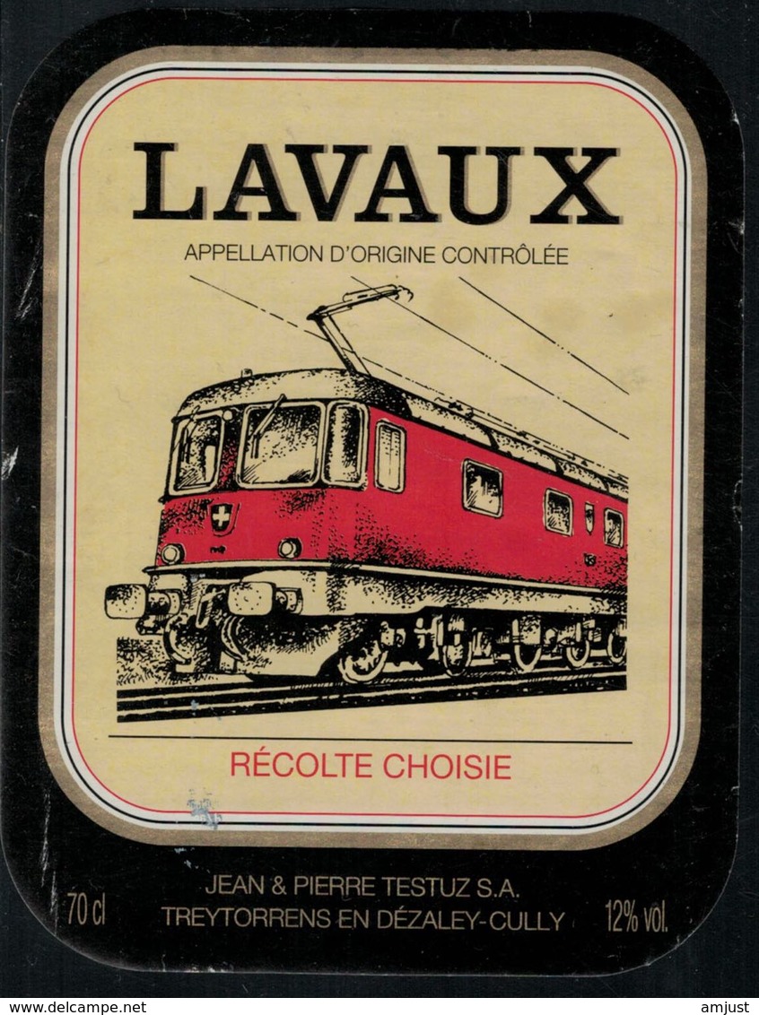 Etiquette De Vin // Lavaux, Train Suisse - Trenes