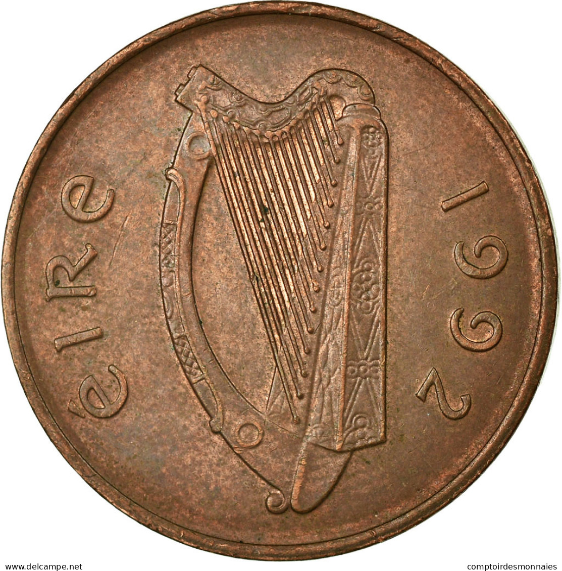 Monnaie, IRELAND REPUBLIC, 2 Pence, 1992, TB+, Copper Plated Steel, KM:21a - Irlande