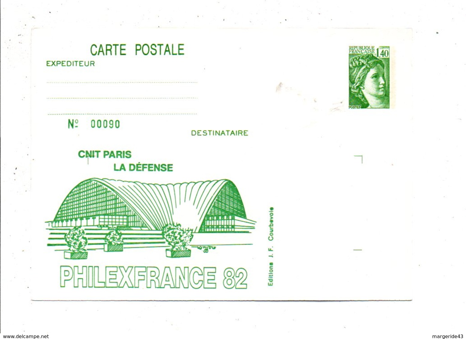 ENTIER CARTE SABINE REPIQUE PHILEXFRANCE 82 - Cartes Postales Repiquages (avant 1995)