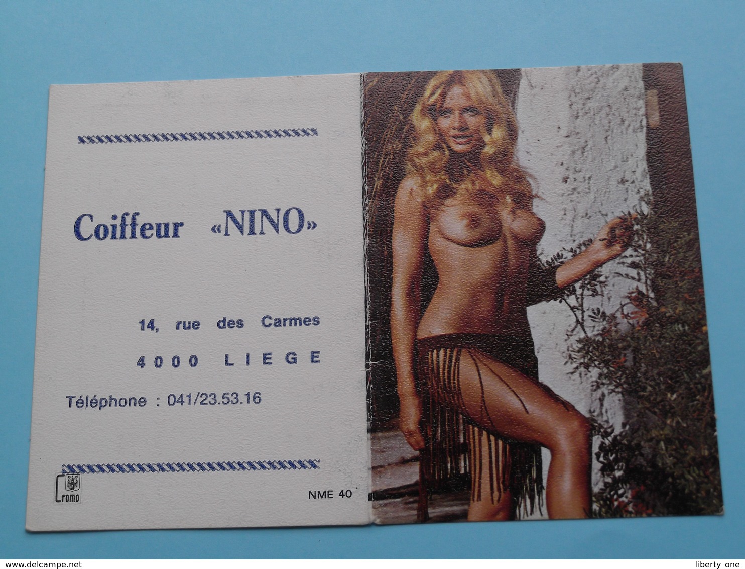 Coiffeur NINO Liège () 1975 (Femme Nude / Naakt / Naked) ( Zie/voir Photo Svp ) ! - Petit Format : 1971-80