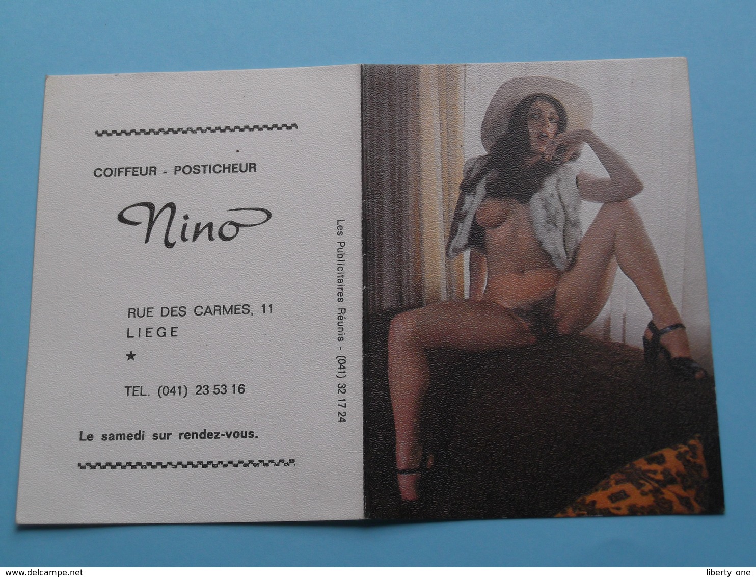 Coiffeur NINO Liège () 1983 (Femme Nude / Naakt / Naked) ( Zie/voir Photo Svp ) ! - Petit Format : 1981-90