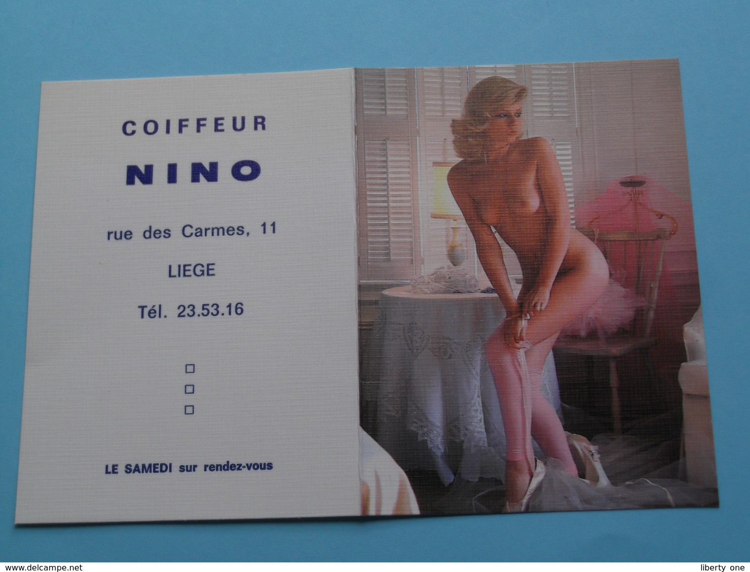 Coiffeur NINO Liège () 1988 (Femme Nude / Naakt / Naked) ( Zie/voir Photo Svp ) ! - Petit Format : 1981-90