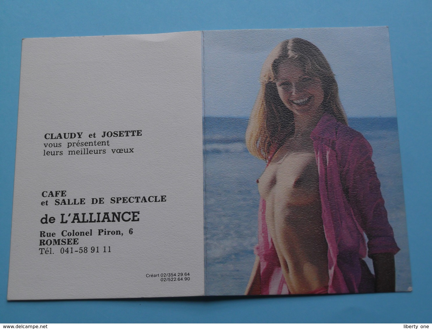 Café Et Salle De Spectacle De L'ALLIANCE > ROMSEE - 1982 (Femme Nude / Naakt / Naked) ( Zie/voir Photo Svp ) ! - Kleinformat : 1981-90