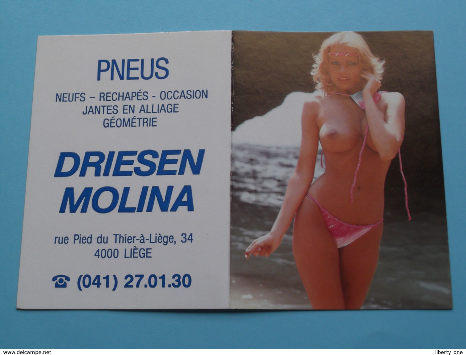 Pneus DRIESEN MOLINA Liège 1994 (Femme Nude / Naakt / Naked) ( Zie/voir Photo Svp ) ! - Petit Format : 1991-00