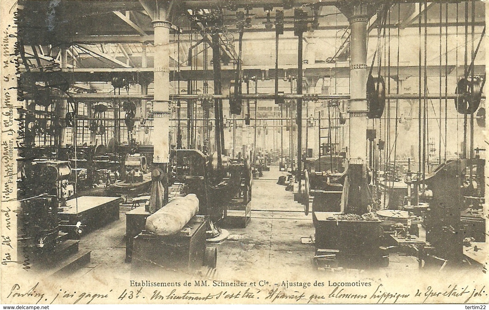 (TRAINS )(ENTREPRISE SCHNEIDER )( INDUSTRIE FRANCAISE )  AJUSTAGE DES LOCOMOTIVES - Matériel