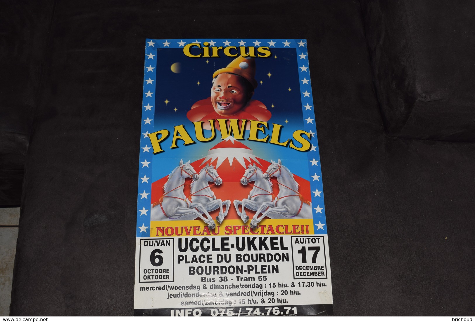 Cirque Circus Pauwels 2000 Uccle Ukkel 50 X 30 Cm Pigeon Clown Cheval - Affiches