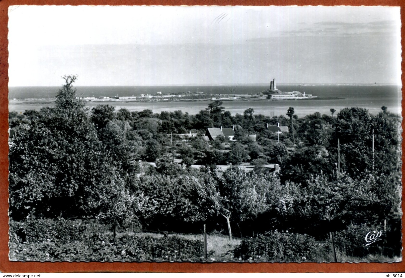 50  CPSM Petit Format De SAINT-VAAST-LA-HOUGUE  Vue Panoramique Du Fort Et De La Hougue  Joli Plan   1958  Très Bon état - Saint Vaast La Hougue