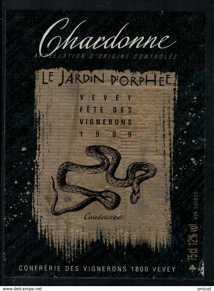 Etiquette De Vin // Chardonne, La Couleuvre, Vin De La Fête Des Vignerons 1999 à Vevey,Vaud, Suisse - Autres & Non Classés