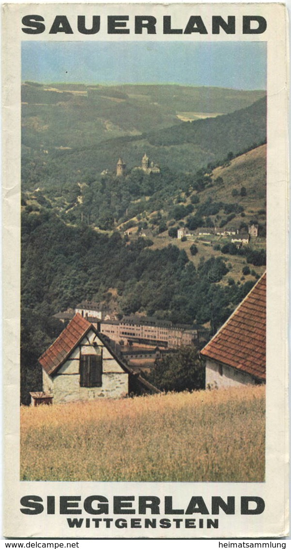 Deutschland - Sauerland 1962 - Faltblatt Mit Farbiger Karte 1:200'000 - Rückseitig 10 Abbildungen - Kartographie Und Vig - Tourism Brochures