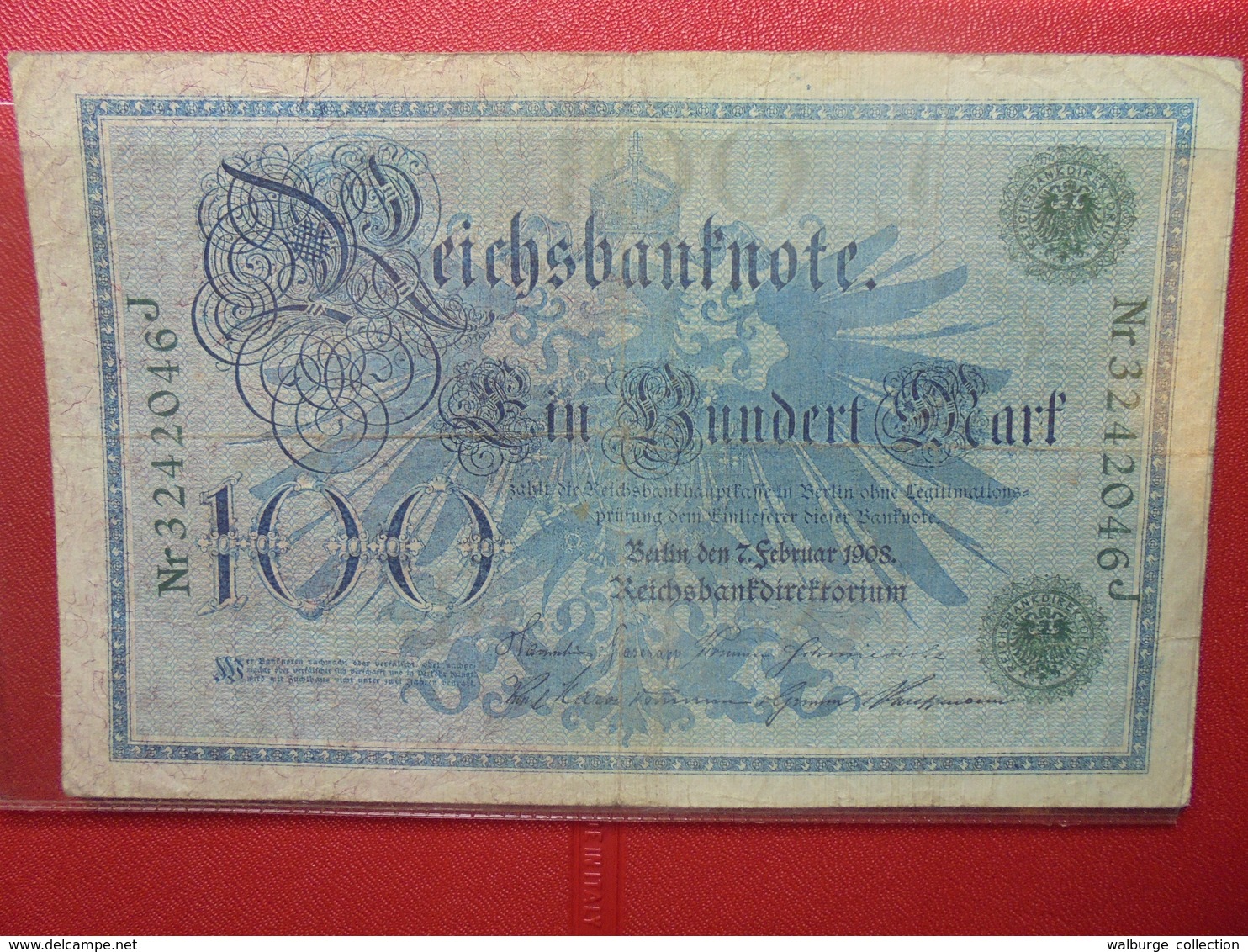Reichsbanknote :100 MARK 1908 (CACHET VERT CLAIR) - 100 Mark