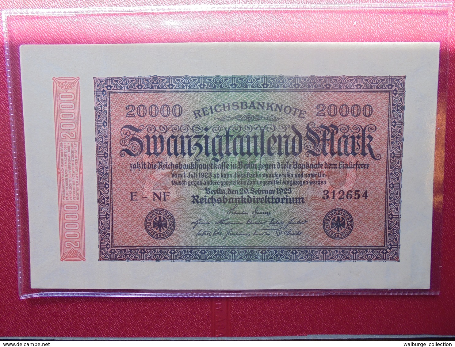 Reichsbanknote 20.000 MARK 1923 VARIETE N°1 - 20000 Mark