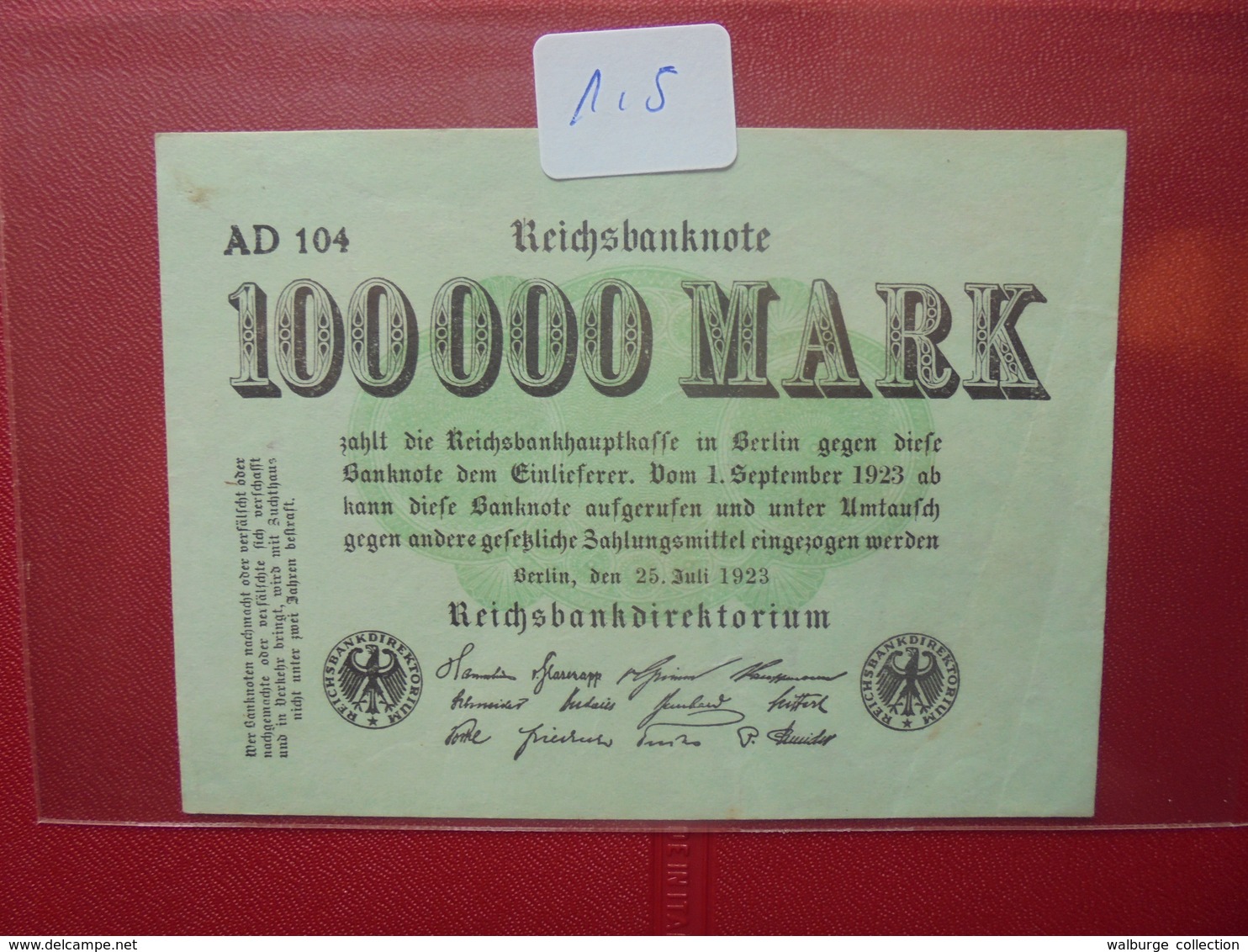Reichsbanknote 100.000 MARK 1923 - 100000 Mark