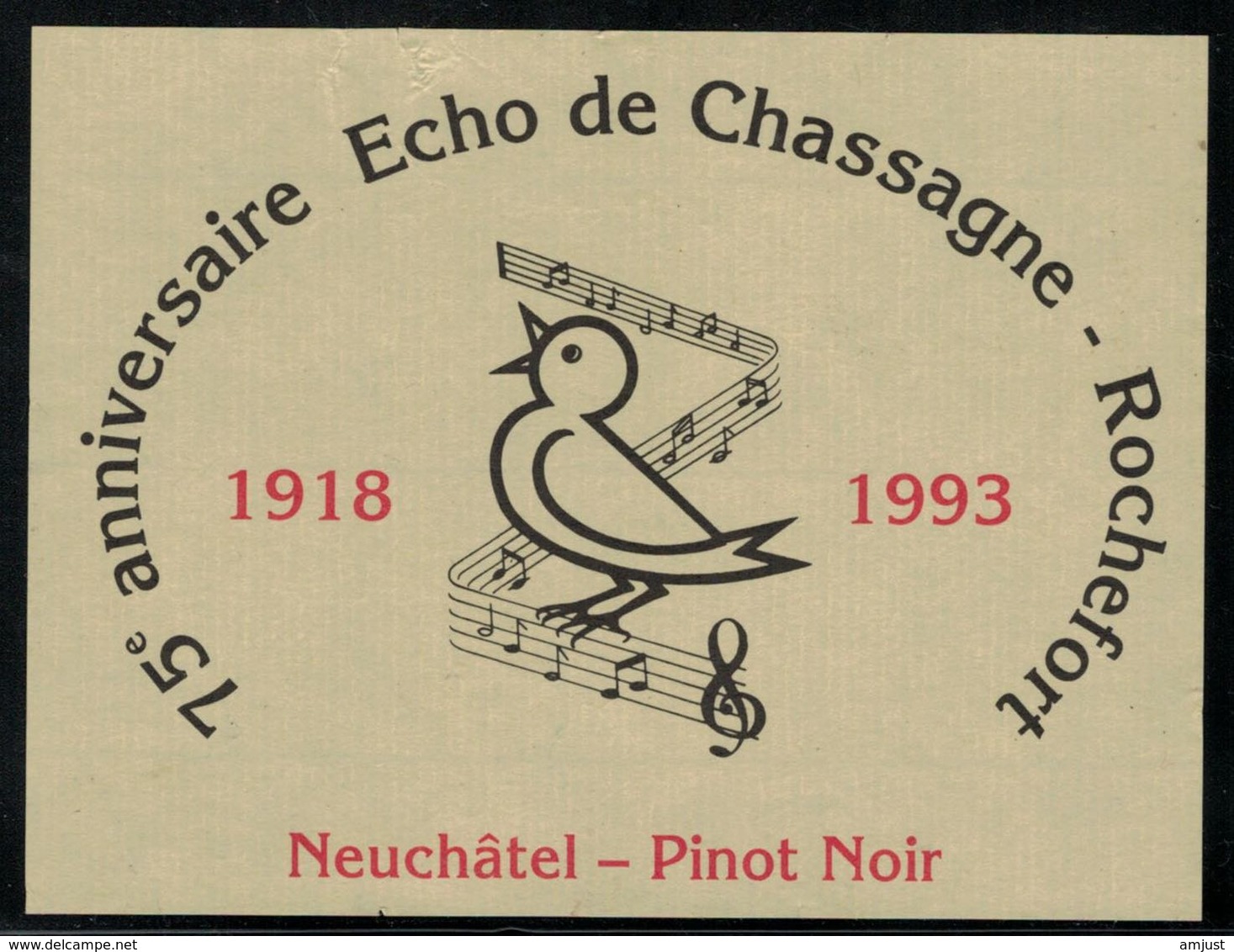 Etiquette De Vin // Pinot-Noir, Echo De Chassagne, Rochefort - Musica