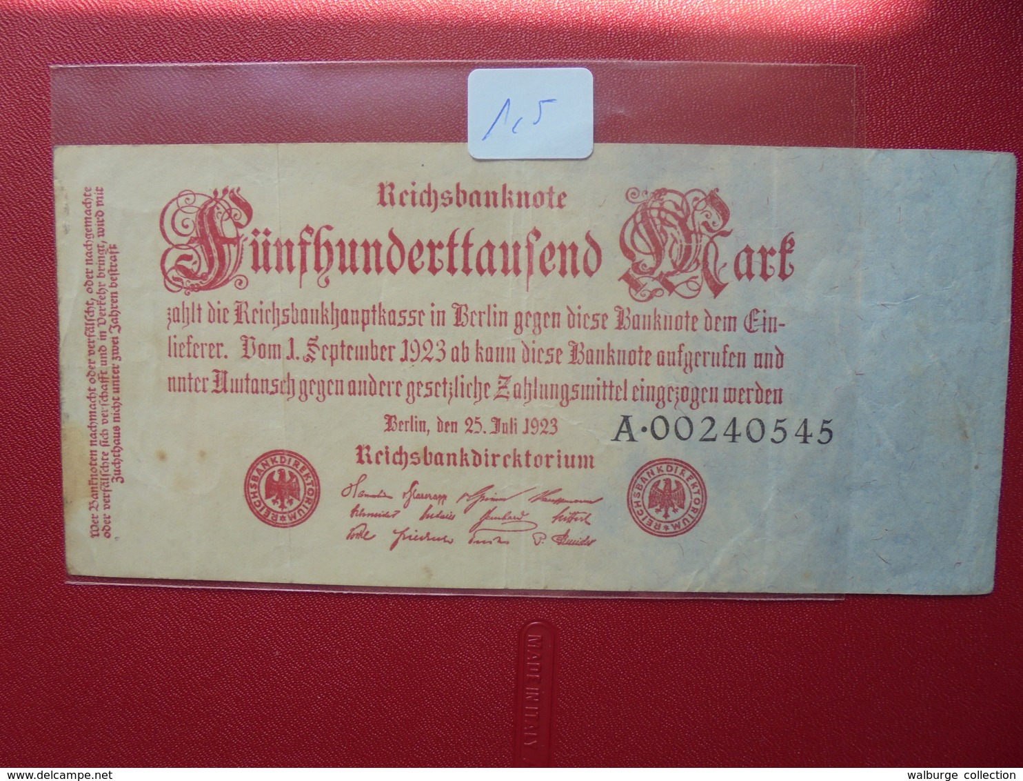 Reichsbanknote 500.000 MARK 1923 - 500000 Mark