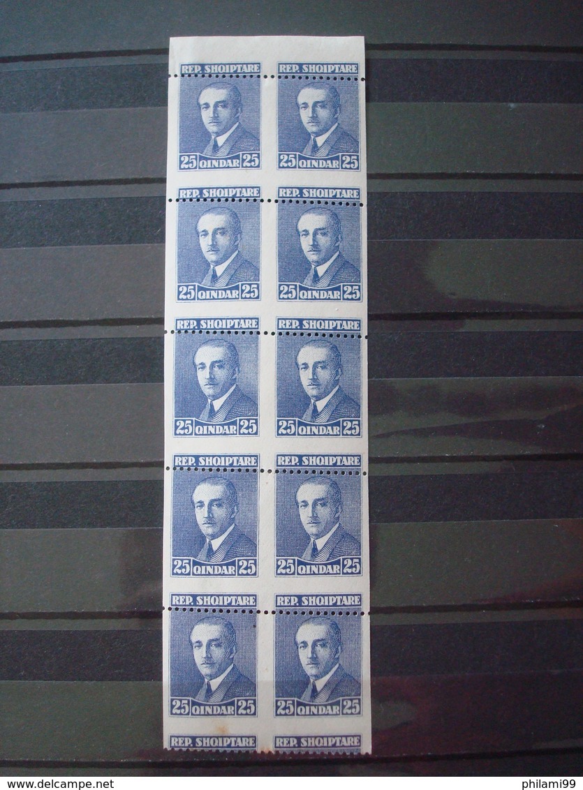 ALBANIA 1925 MNH** 10 X SPECTACULAR PERFORATION VARIETY - Albanie