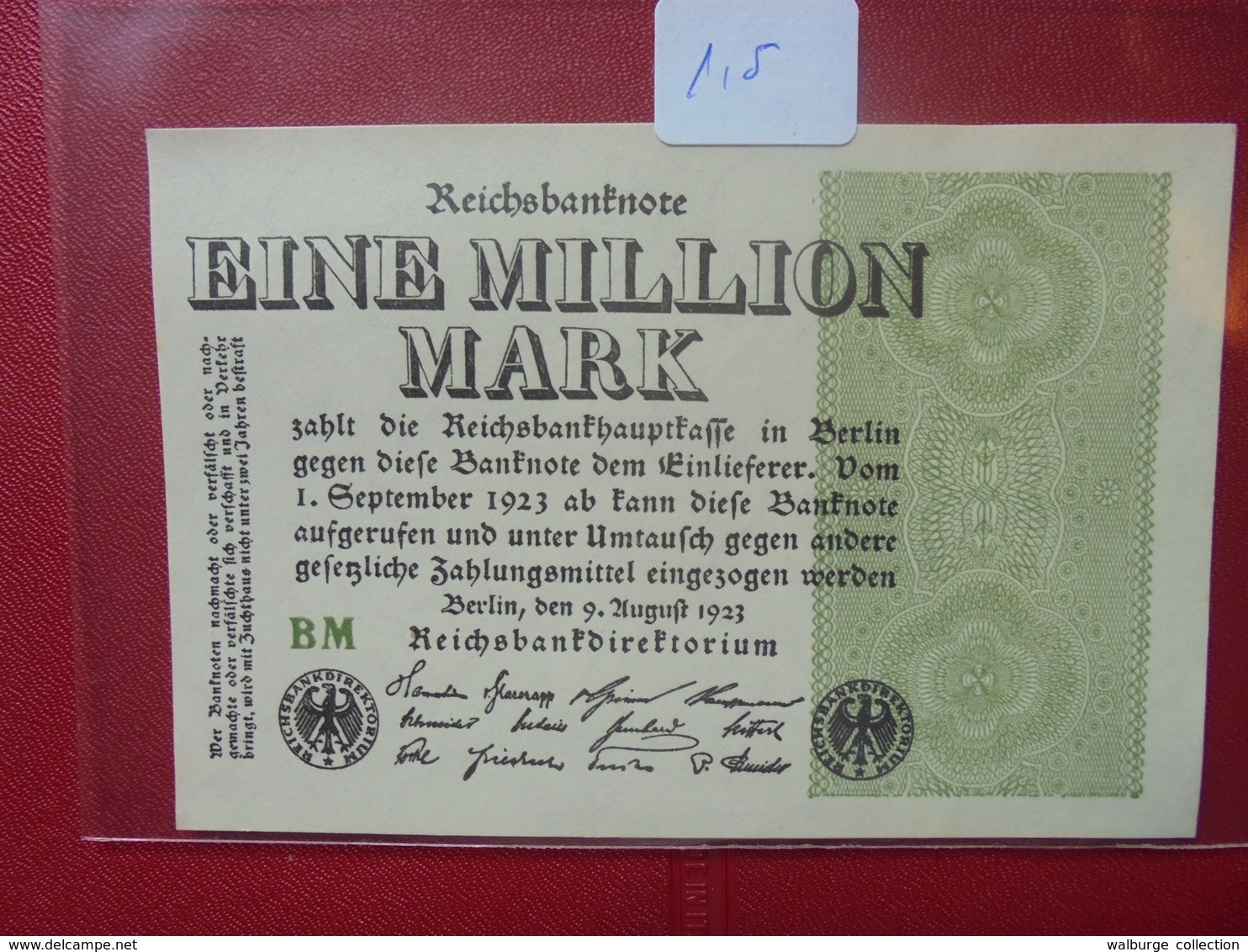 Reichsbanknote 1 MILLION MARK 1923 - 1 Mio. Mark