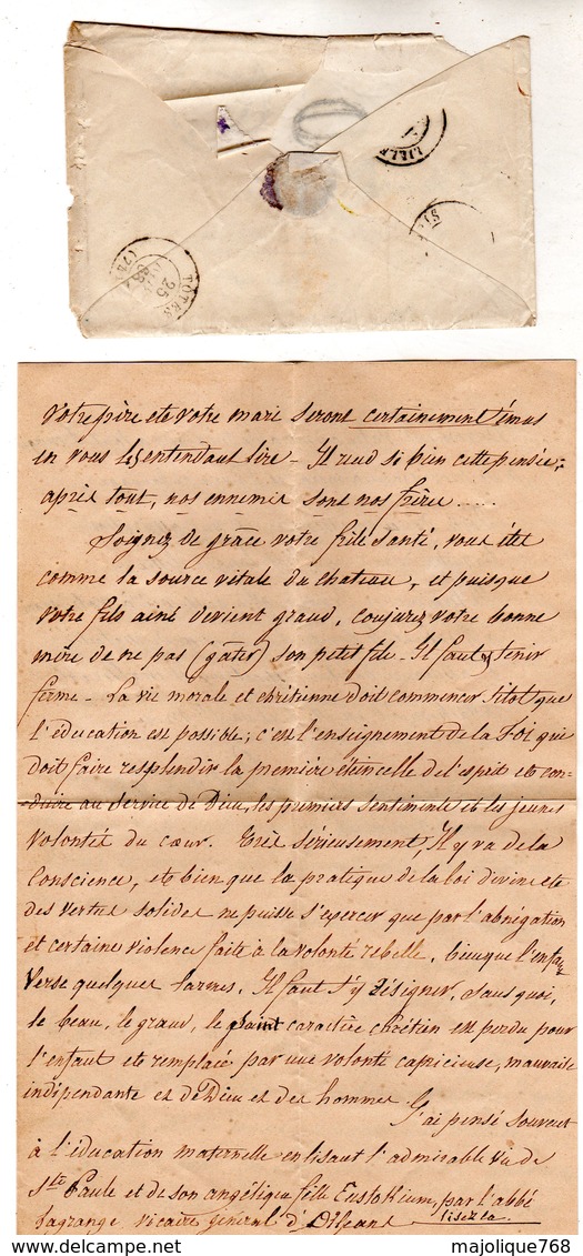 Lettre Envoyé à Mm La Vicomtesse De Belloye Au Château De Tôtes - Envoyé De Lille Le 24 Novembre 1868 - - Historische Dokumente