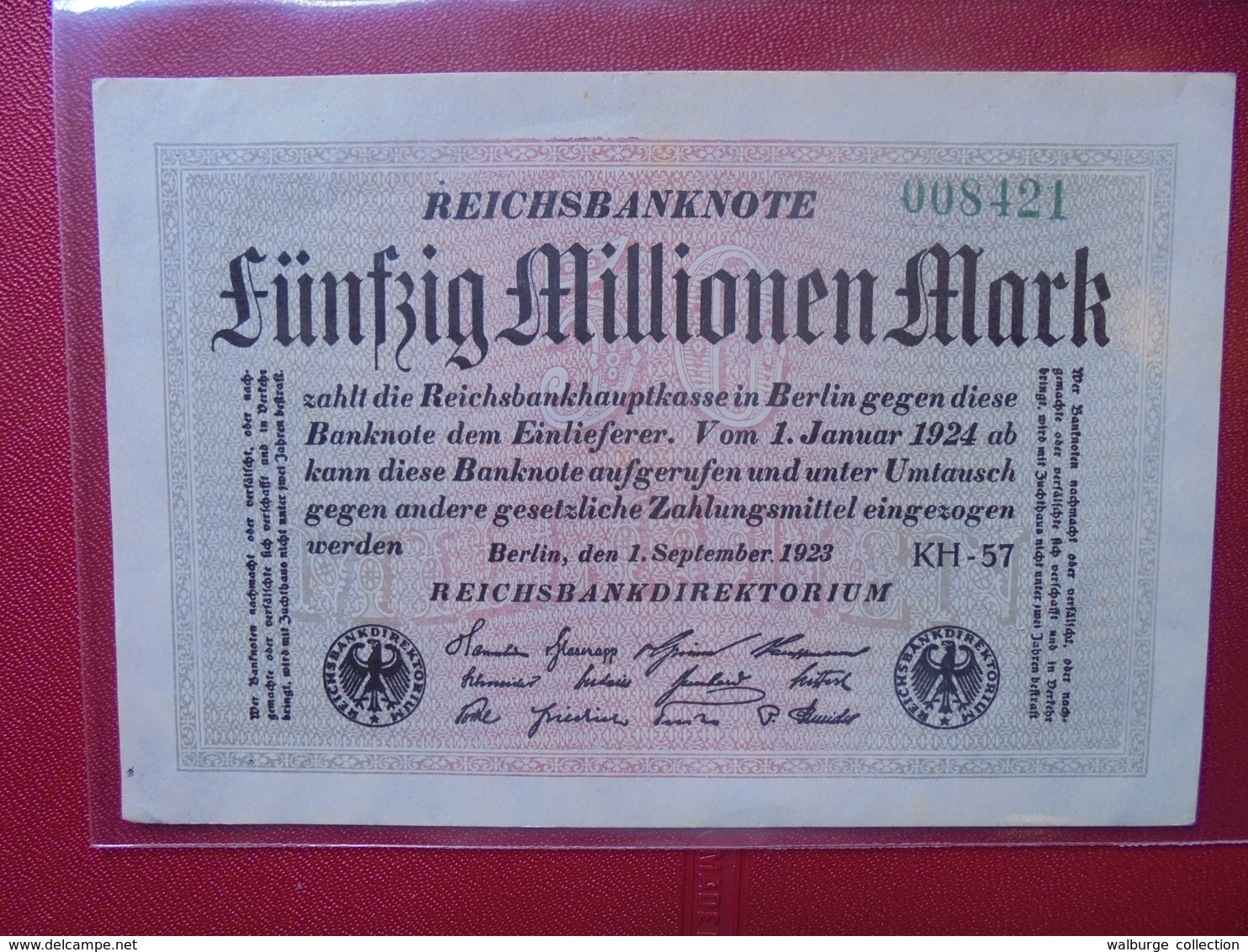 Reichsbanknote 50 MILLIONEN MARK 1923 VARIETE N°1 - 50 Millionen Mark