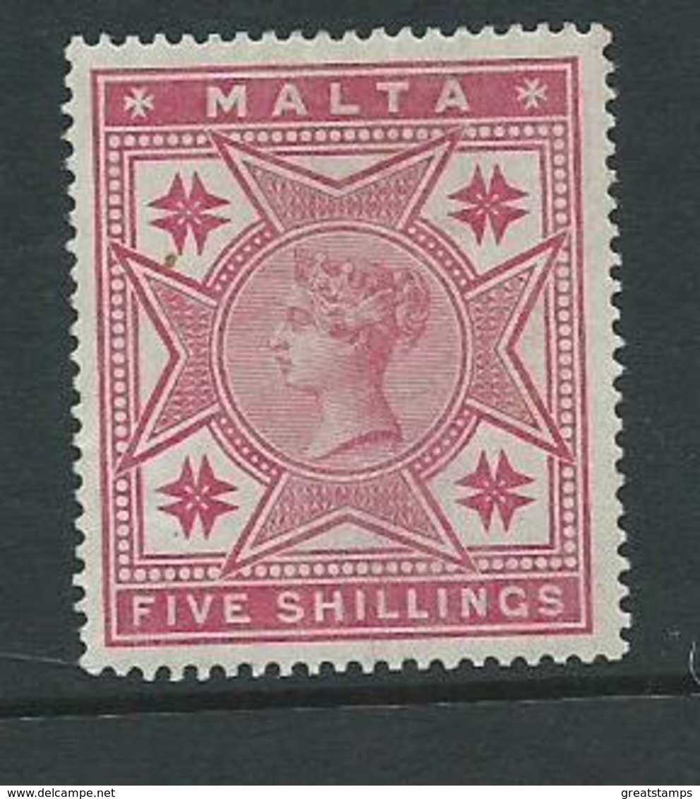 Malta Stamps Sg30 Hm  Victoria 5/- - Malta