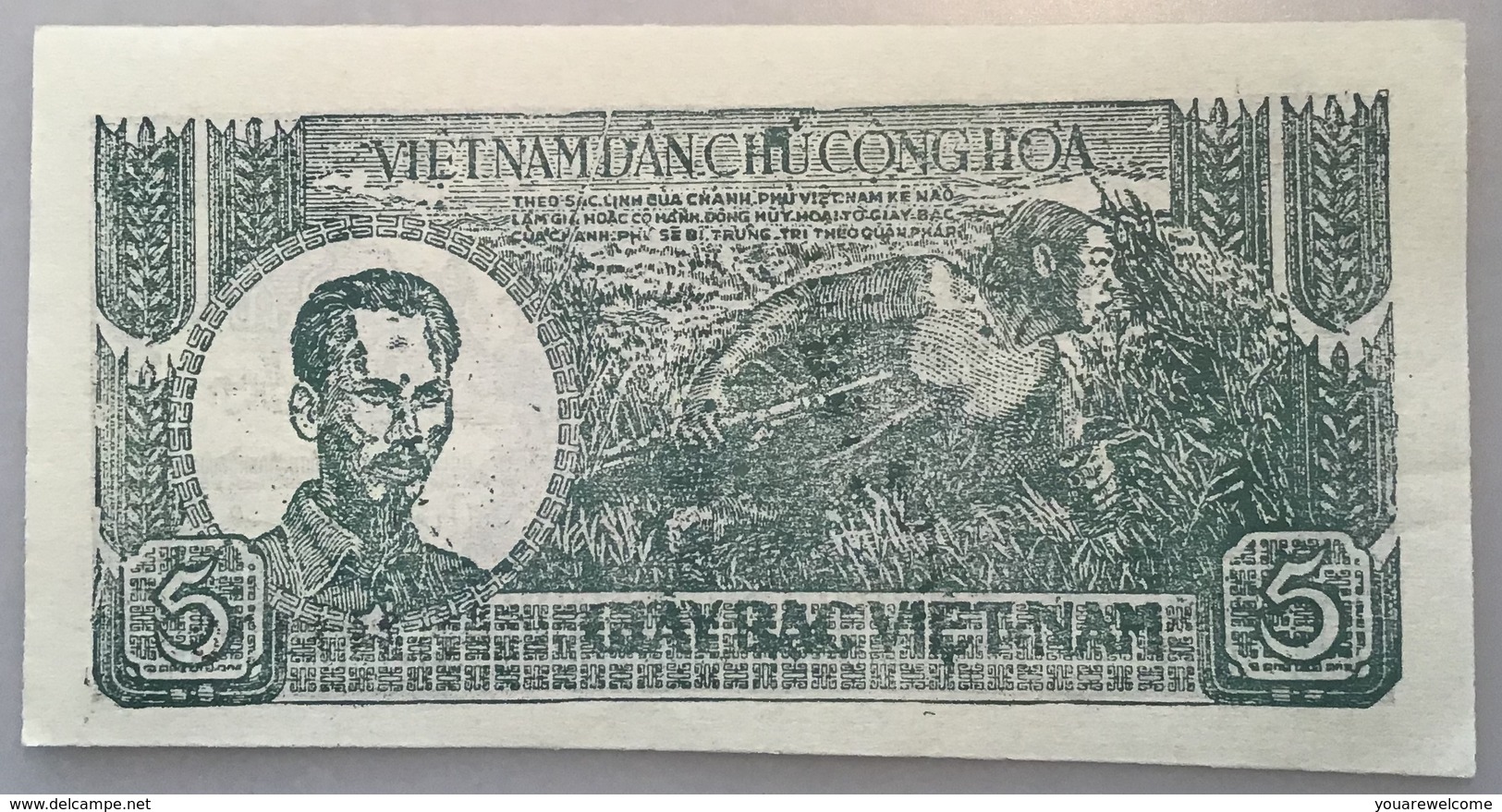 Vietnam ND (1948) 5 Dông, P. 17a RARE UNCIRCULATED CONDITION  (UNC NEUF Banknote Billet Viet Nam Paper Money Geldschein - Vietnam