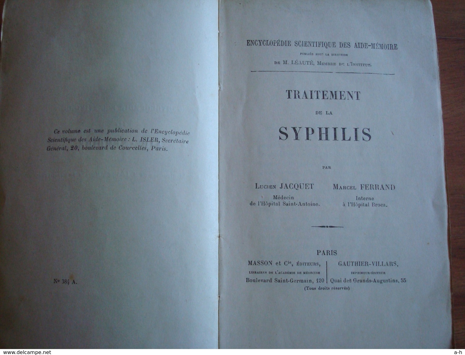 Traitement De La Syphilis Vers 1910 - Gezondheid