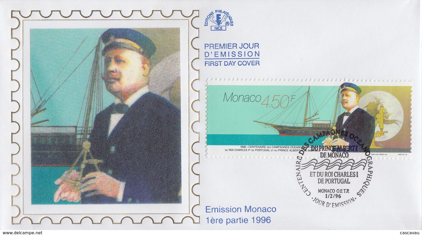 Enveloppe  FDC   1er  Jour   MONACO     Emission  Commune  Avec  LE  PORTUGAL   1996 - Emissions Communes