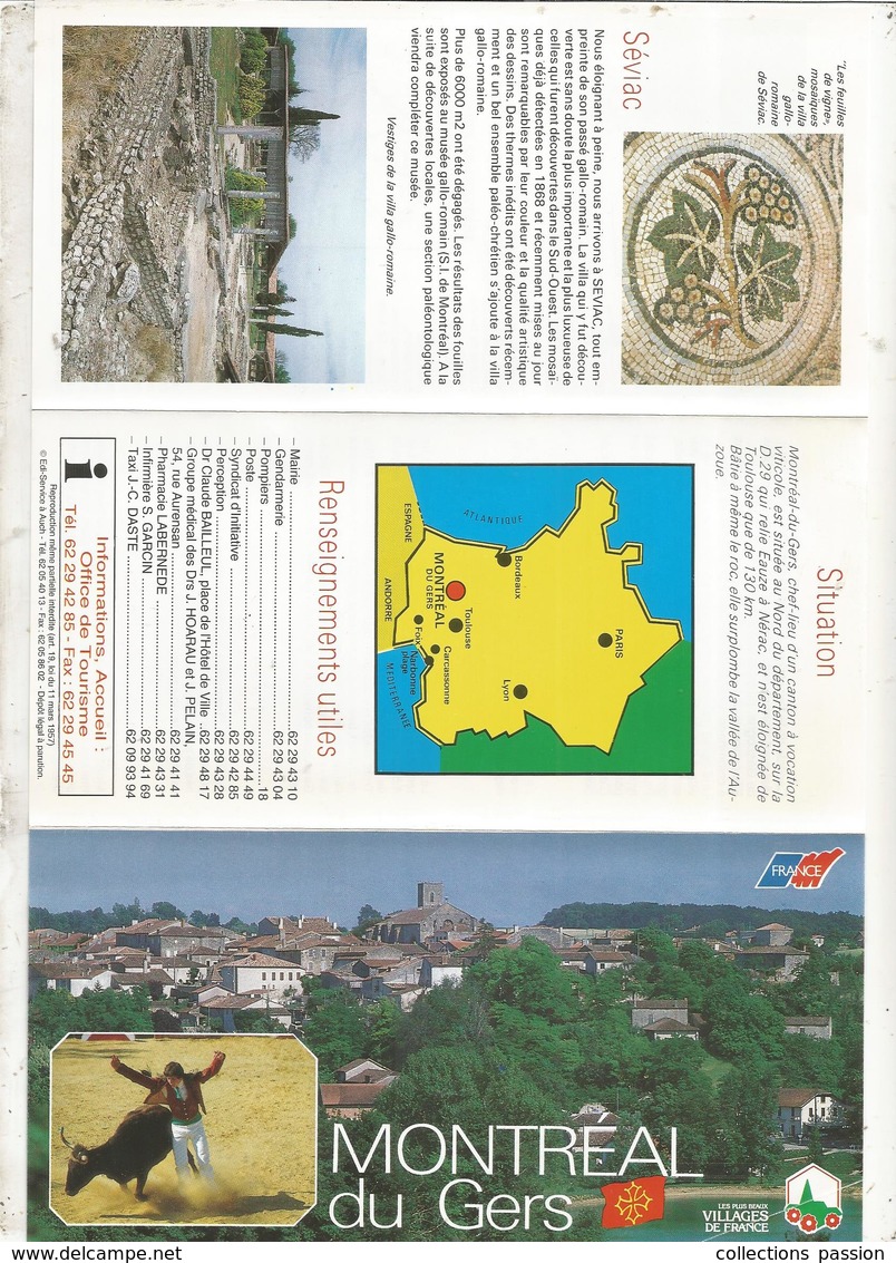 Dépliant Touristique ,  MONTREAL DU GERS ,  6 Pages, 3 Scans , Frais Fr 1.55 E - Toeristische Brochures