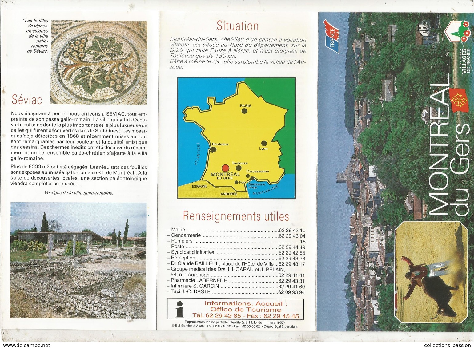 Dépliant Touristique ,  MONTREAL DU GERS ,  6 Pages, 3 Scans , Frais Fr 1.55 E - Dépliants Turistici