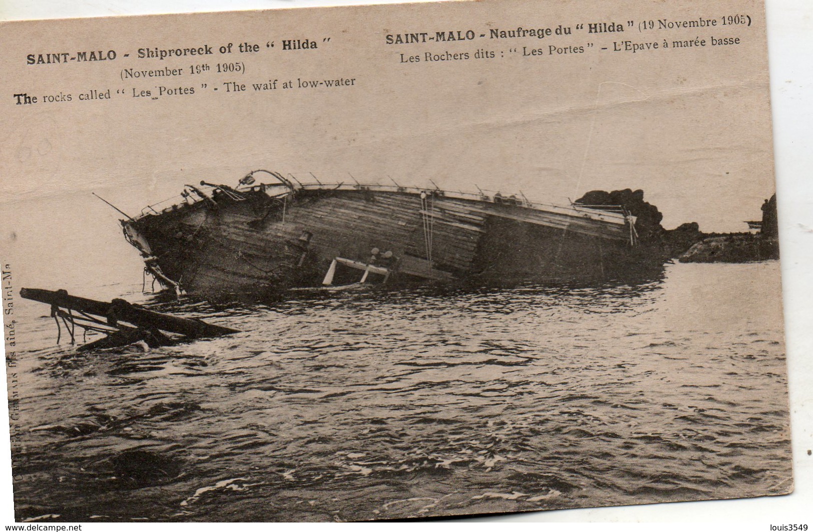 St - Malo -  Naufrage  Du  Hilda -  19  Novembre  1905. - Saint Malo