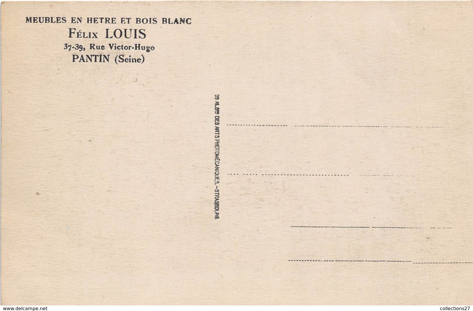 93-PANTIN- MEUBLES EN HATRE ET BOIS BLANC- ETS FELIX LOUIS- RESERVES ET HANGARS CÔTE NORD - Pantin