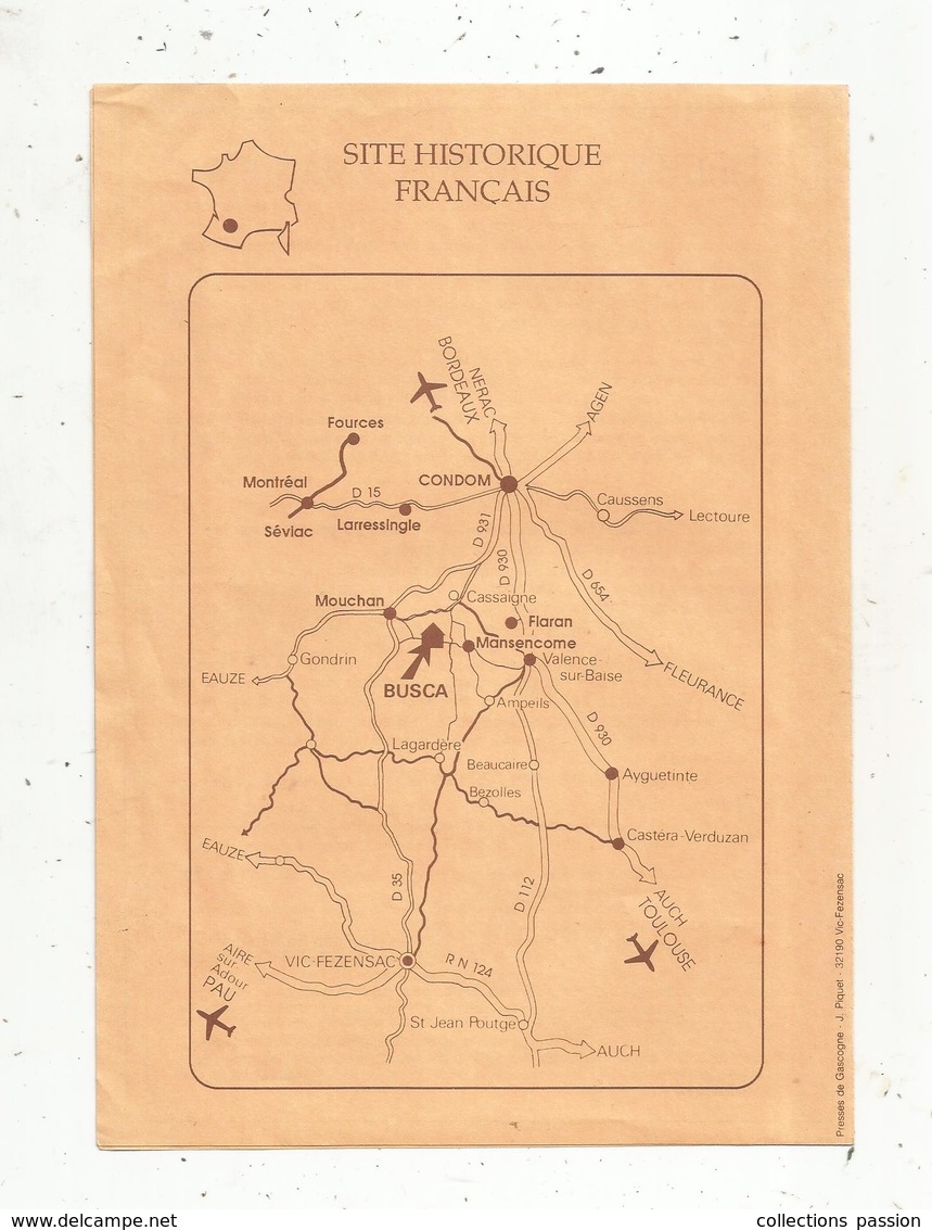 Dépliant Touristique, Chateau Du BUSCA-MANIBAN , Ciruit En TENAREZE , 6 Pages, 4 Scans , Frais Fr 1.55 E - Reiseprospekte