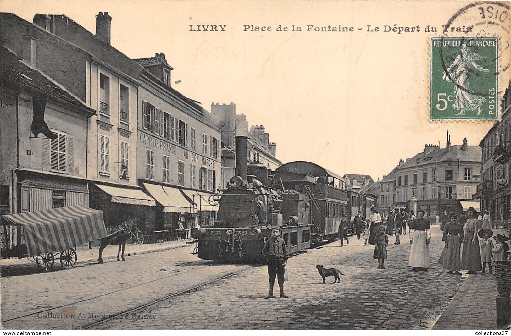 93-LIVRY- PLACE DE LA FONTAINE- LE DEPART DU TRAIN - Livry Gargan