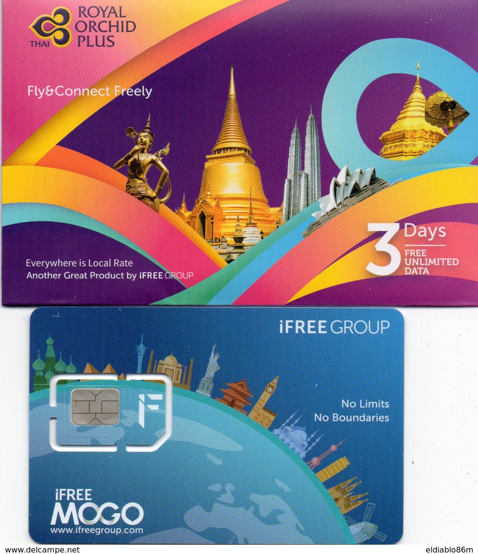 THAI AIRWAYS ROYAL ORCHID PLUS - GSM CARD IFREE MOGO - MONUMENT PISA TOWER - MINT WITH FOLDER - Tailandia