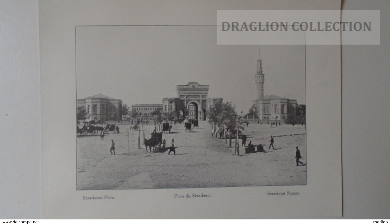 ZA206.10 Seraskerat Square  -Turkey-Ottoman Empire Istambul - Old Print Ca 1900-Constantinople-Ed. Jacques Ludwigsohn - Prenten & Gravure