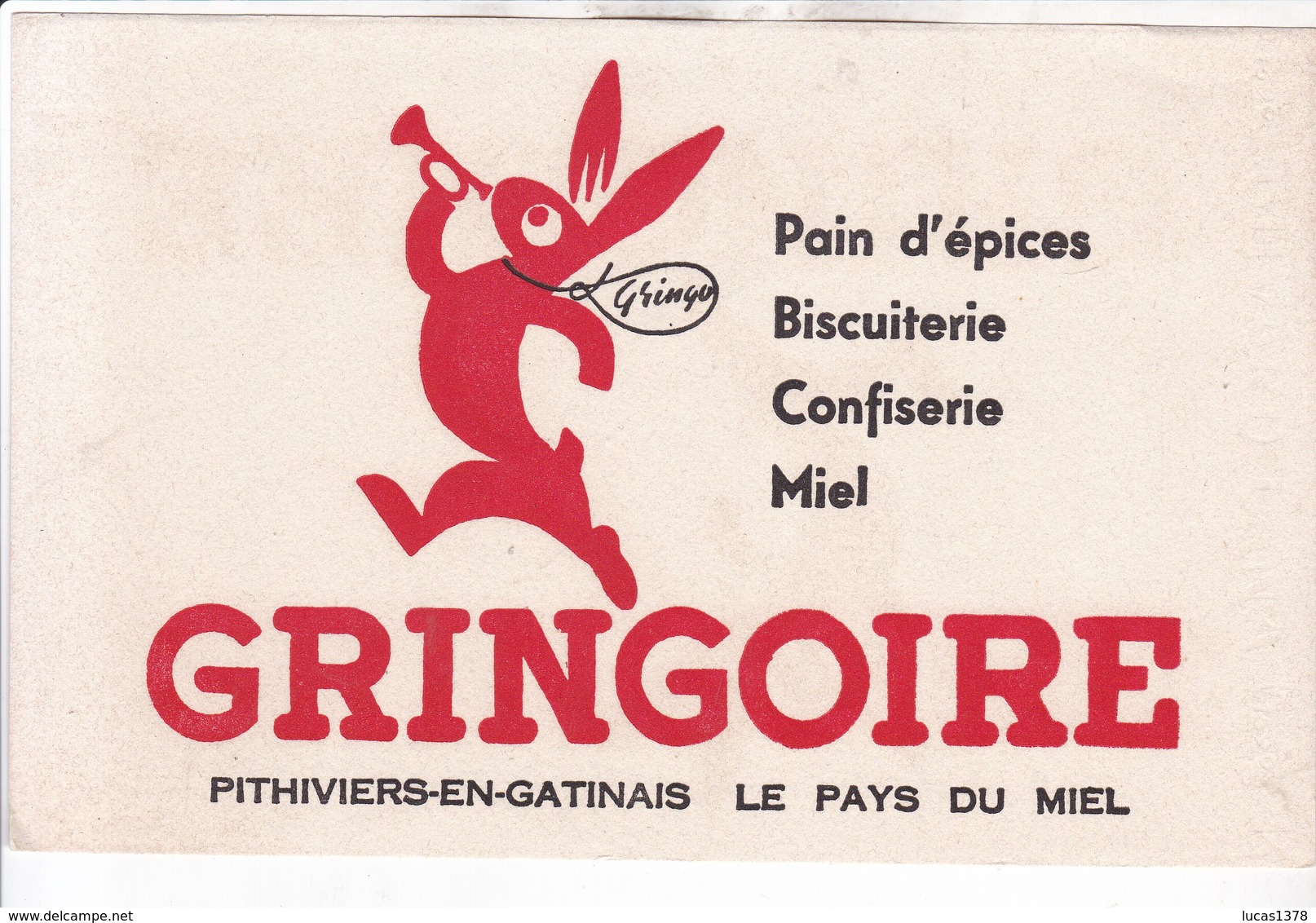 BUVARD GRINGOIRE / PITHIVIERS EN GATINAIS / LE PAYS DU MIEL - Alimentaire