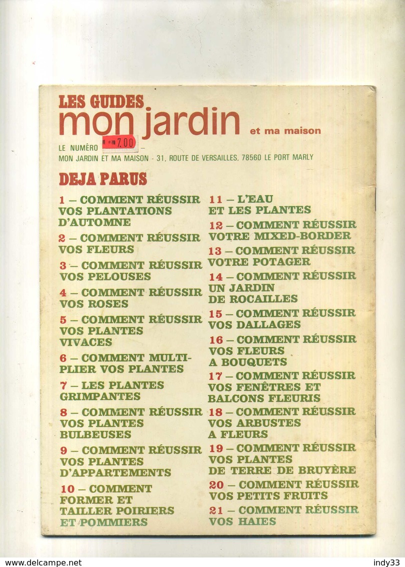 - FRANCE . LES GUIDES MON JARDIN . COMMENT REUSSIR VOS PLANTES AQUATIQUES .1974  . - Garden